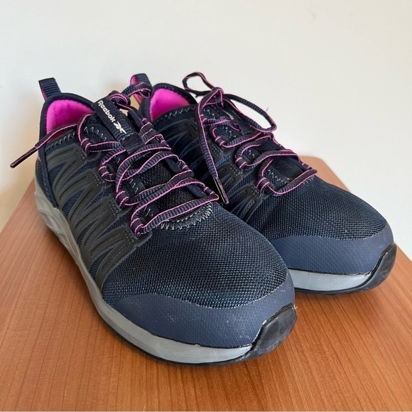 Reebok Astroride Work Women’s Steel Toe Athletic Shoes Navy Purple Size 6.5W - Picture 6 of 8